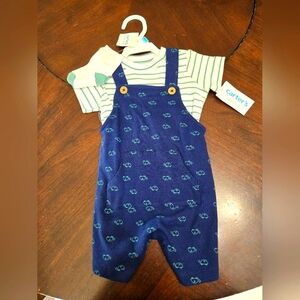 Carter's Blue Overalls with Striped Shirt